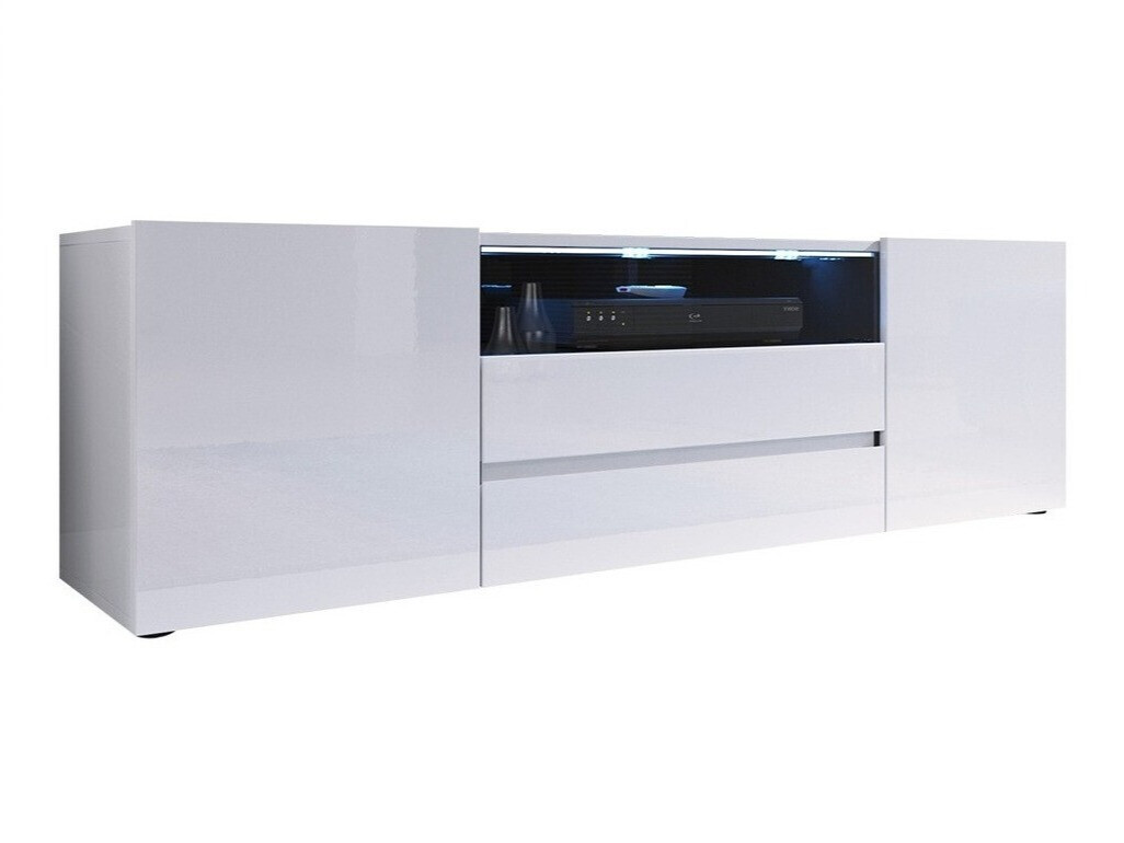 TV-bord Ager (Hvid + Glansfuld hvid)