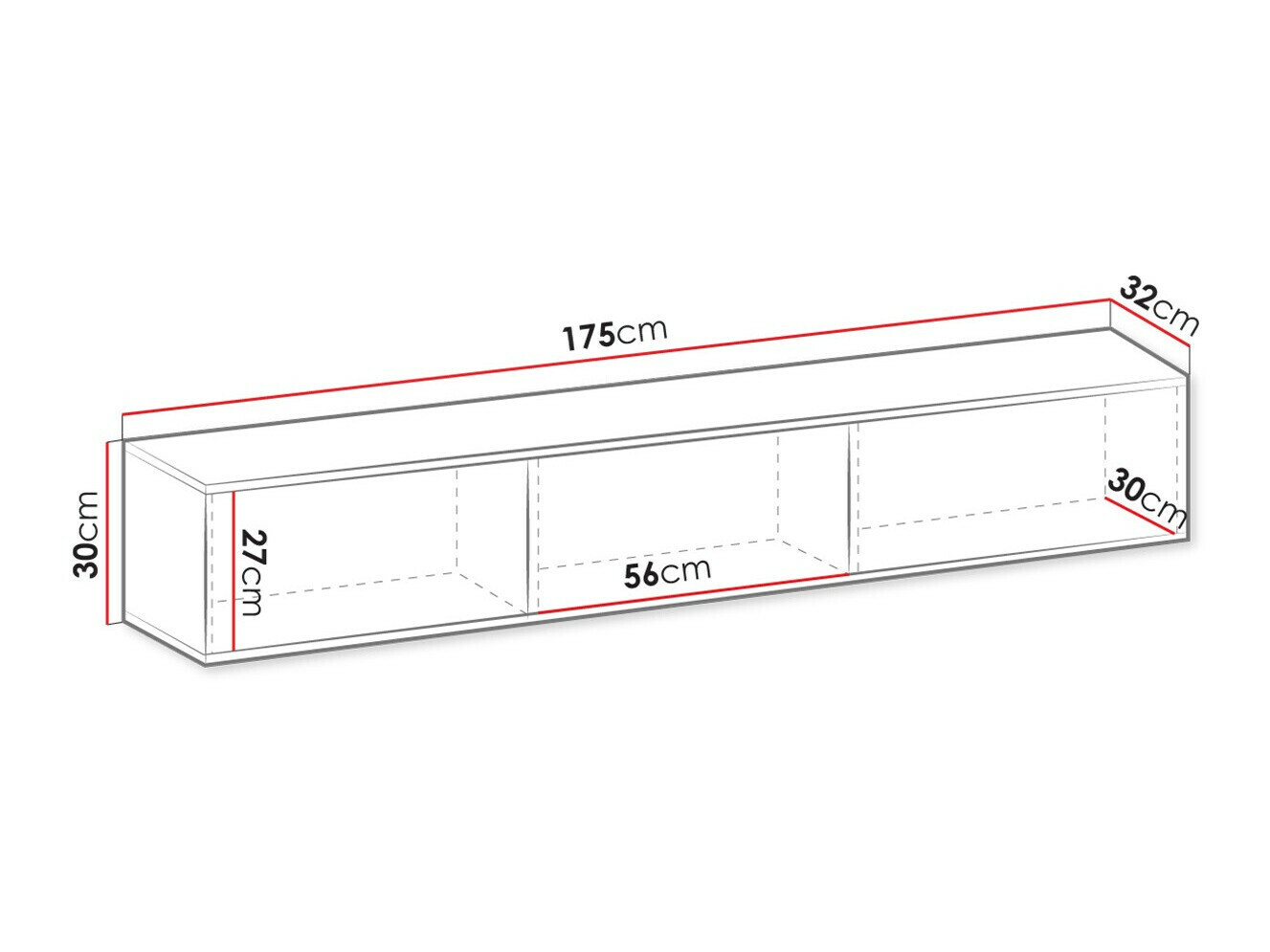 TV-bord Princal I (Hvid + Gylden)