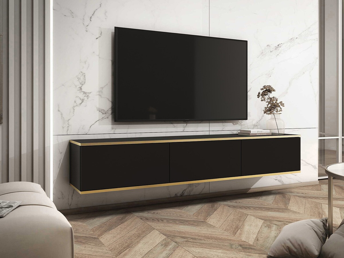 TV-bord Princal (Sort + Gylden)