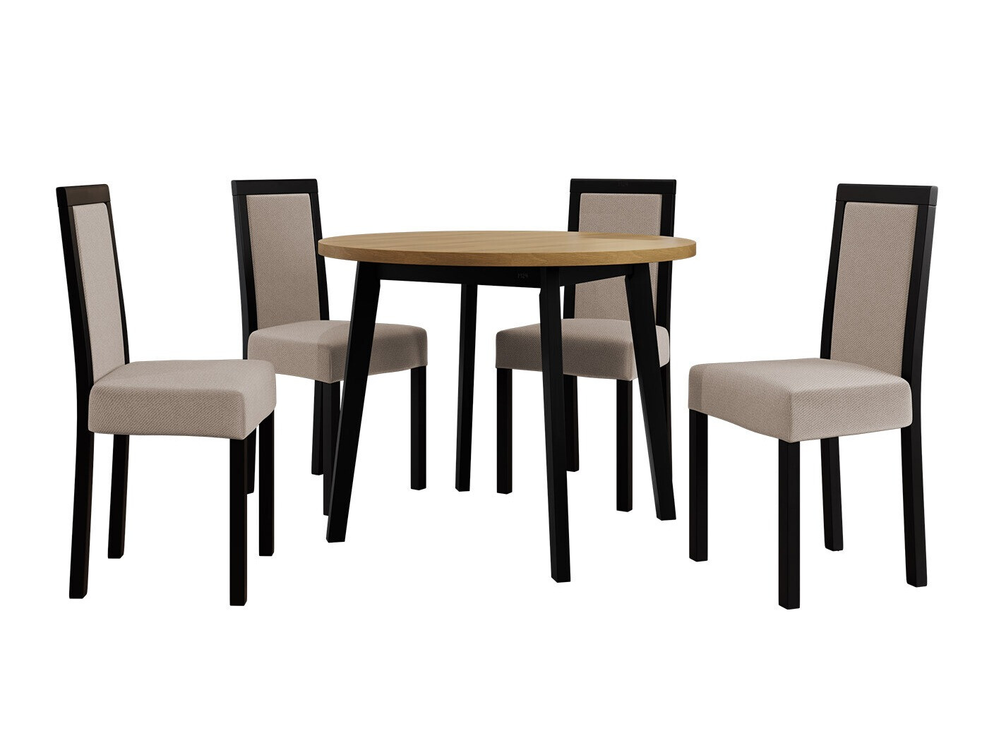 Spisestuesæt Victorville 256 (Grandson eg + Sort)