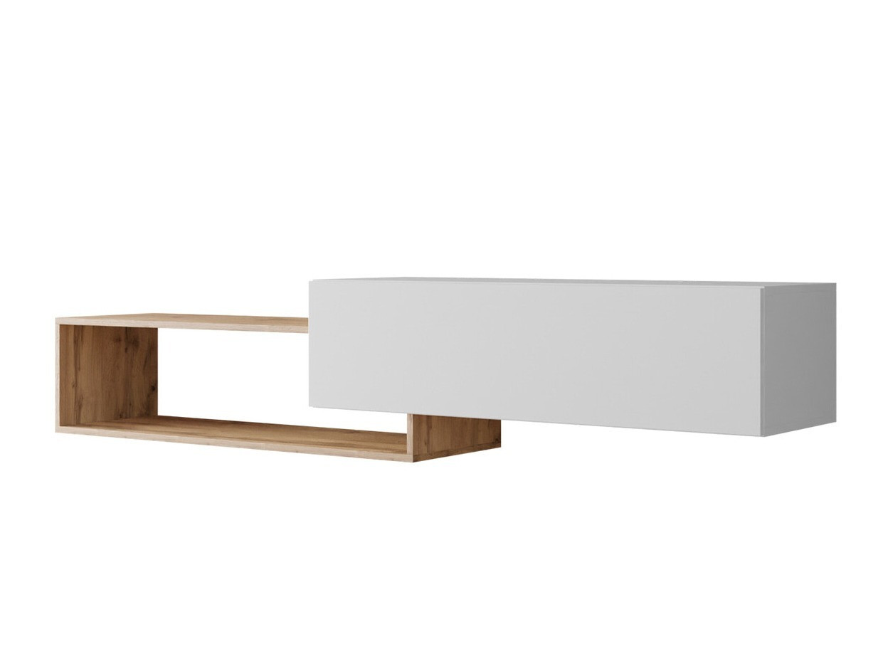 TV-bord Pinos (Hvid + Wotan eg)