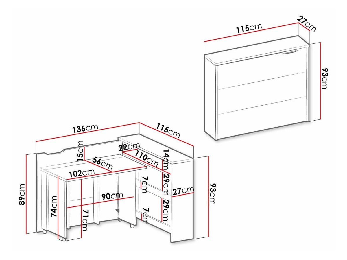 Hjørneskrivebord Concept Lenart (Hvid)