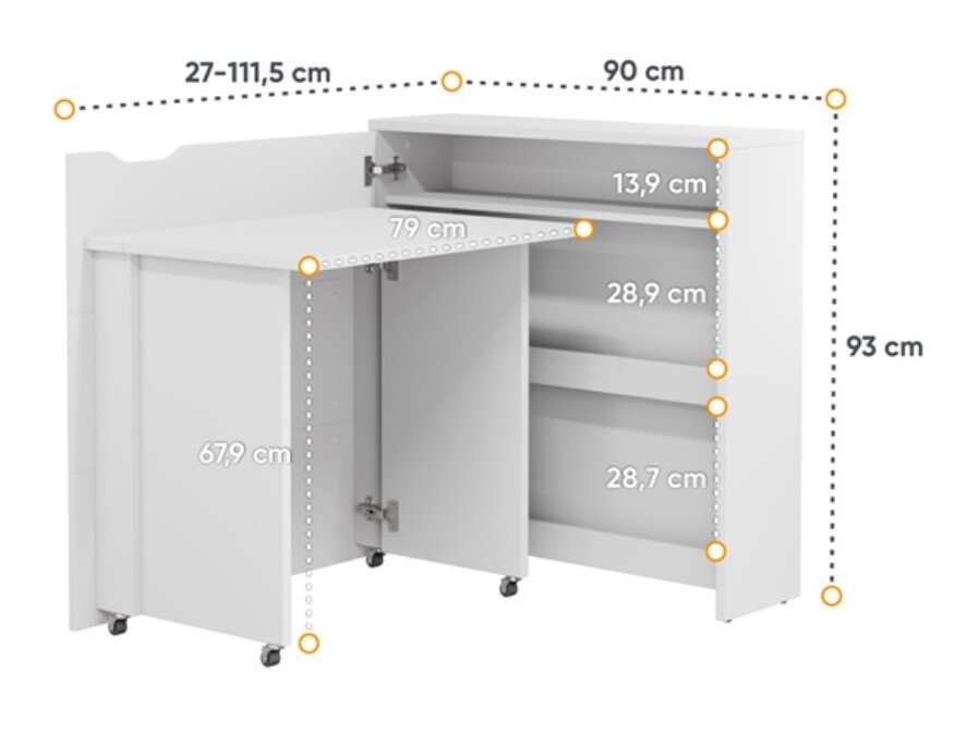 Hjørneskrivebord Concept Lenart II (Grå)