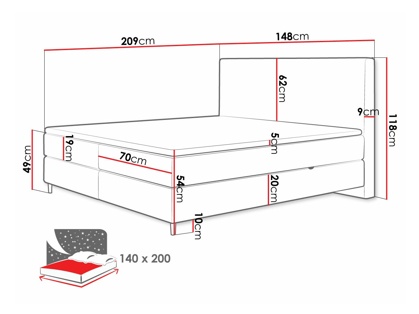 Kontinentalseng ComfiDream Miraara (Poso 100 + Paros 01)