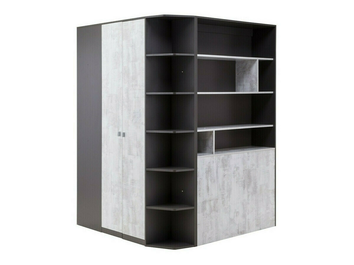 Hjørneklædeskab Omaha F129 (Grafit + Grå)