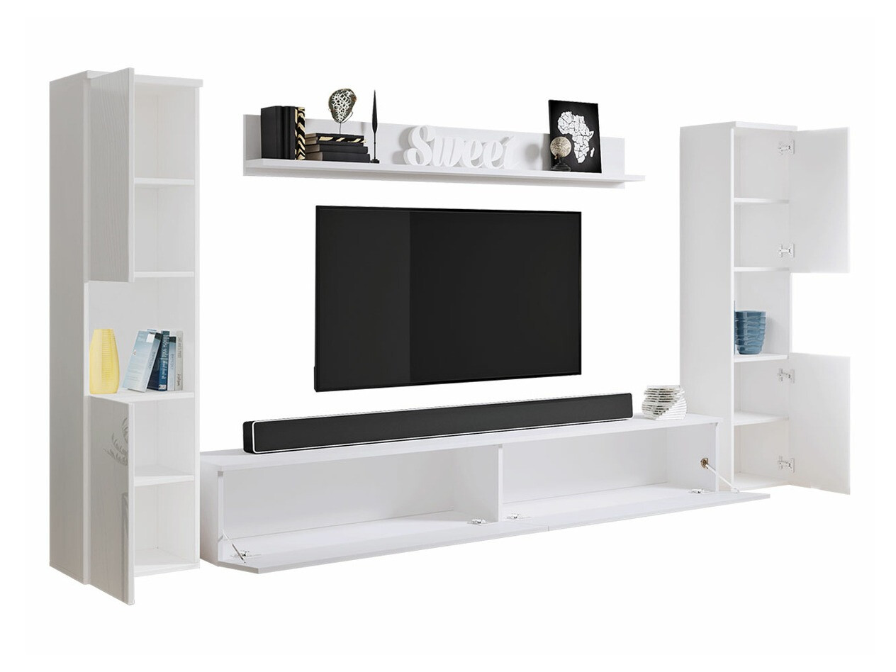 Stuemøbelsæt Sarasota 131 (Mørkegrå + Glansfuld hvid)