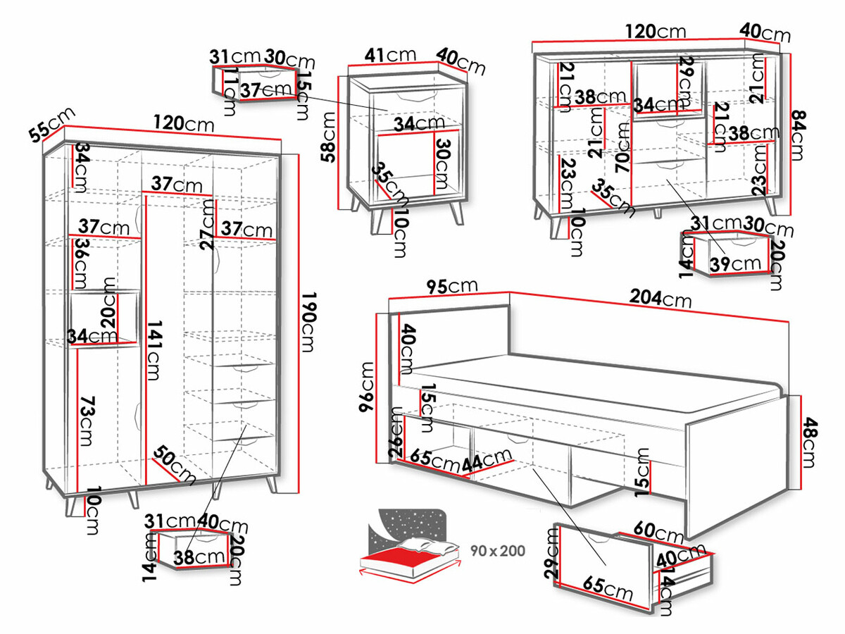 Børneværelsessæt Domvera 116
