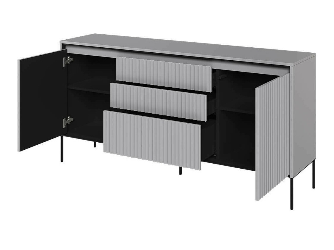 Kommode Fernolu 100 (Grå + Sort)