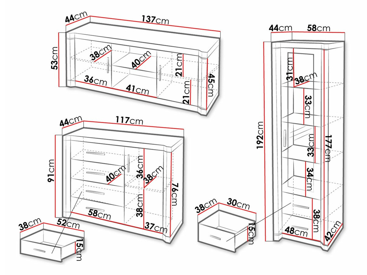 Stuemøbelsæt Lorelie 122 (Trøffel egetræ)