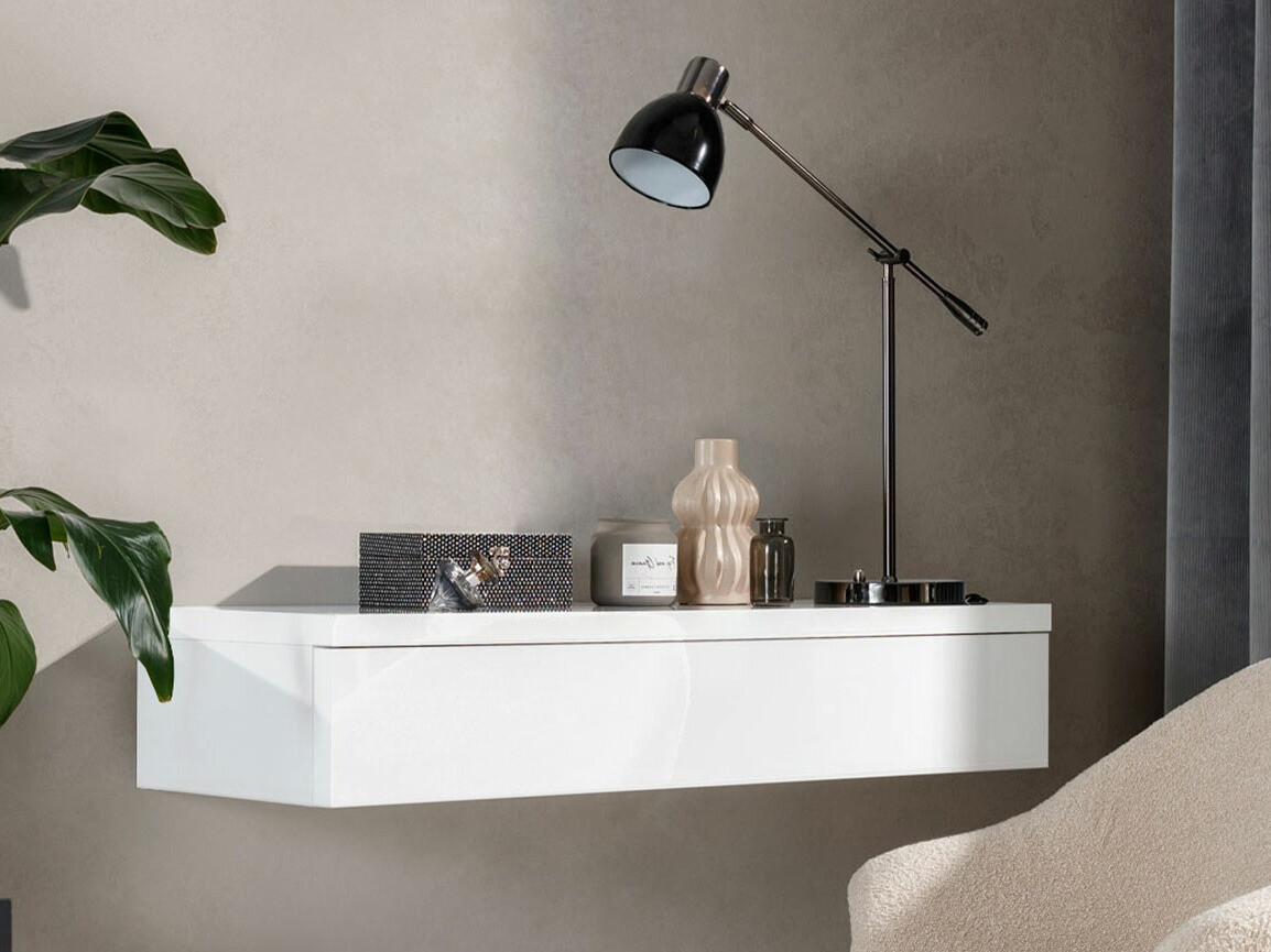 Sminkebord Delpher (Hvid + Glansfuld hvid)