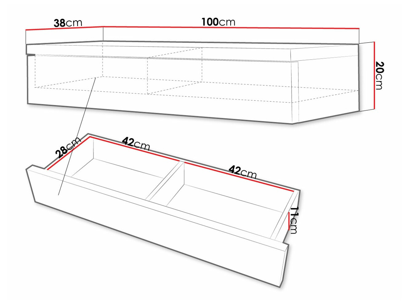 Sminkebord Delpher (Hvid + Glansfuld hvid)