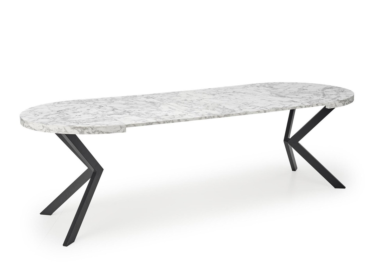 Bord Houston 1495 (Hvid marmor + Sort)