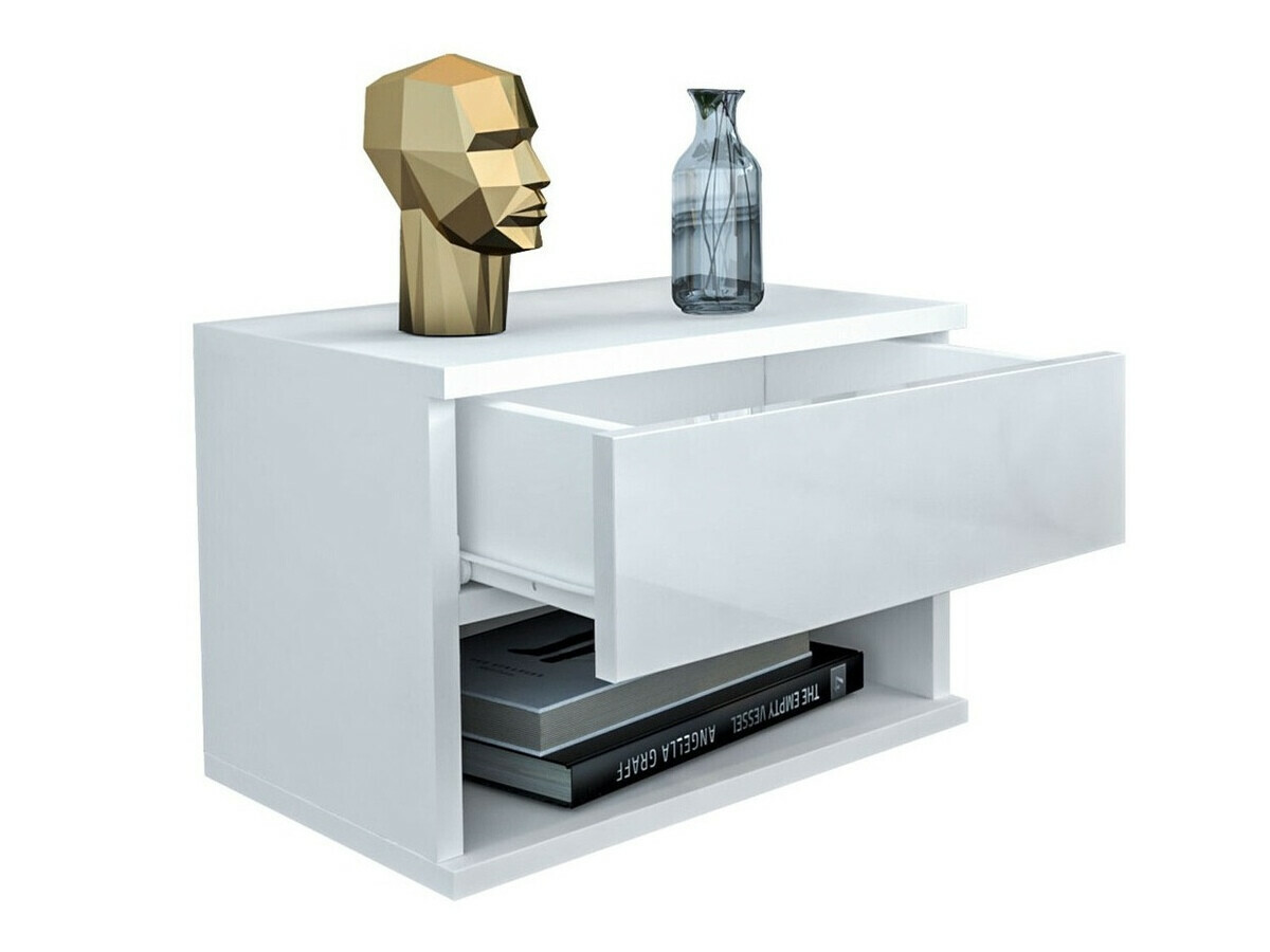 Sengebord Papilix (Hvid + Glansfuld hvid)