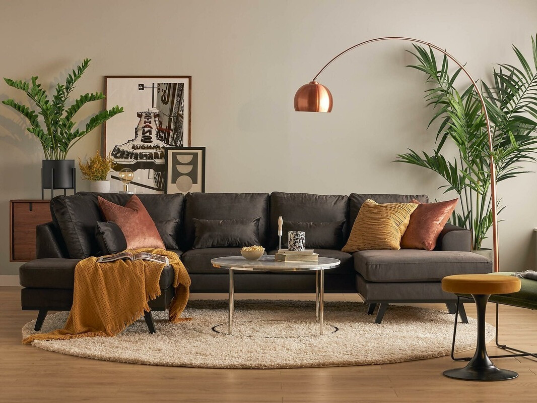 Hjørnesofa Floromo 121 (Monolith 95)