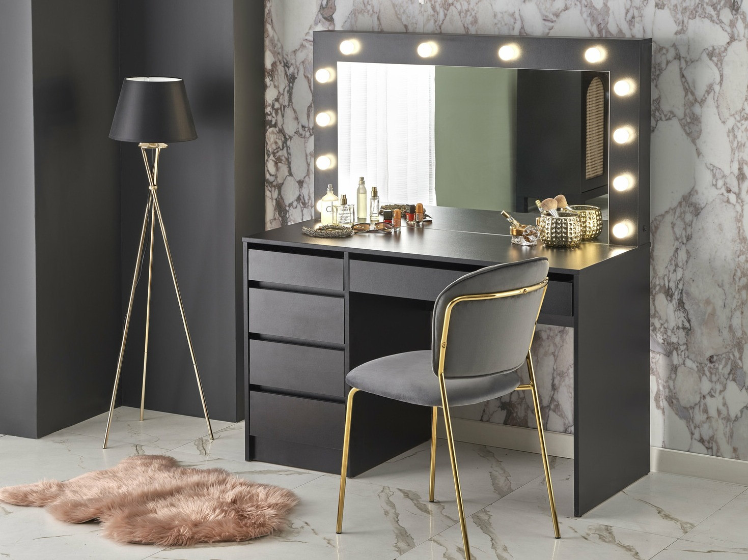 Sminkebord Houston Gaudium I (Sort)