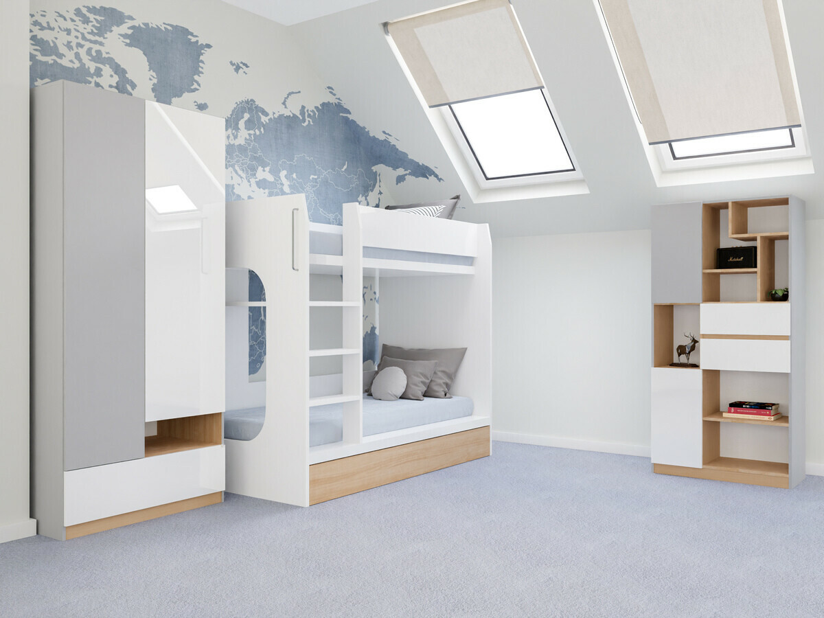 Børneværelsessæt Nuevaru 119 (Glansfuld hvid)