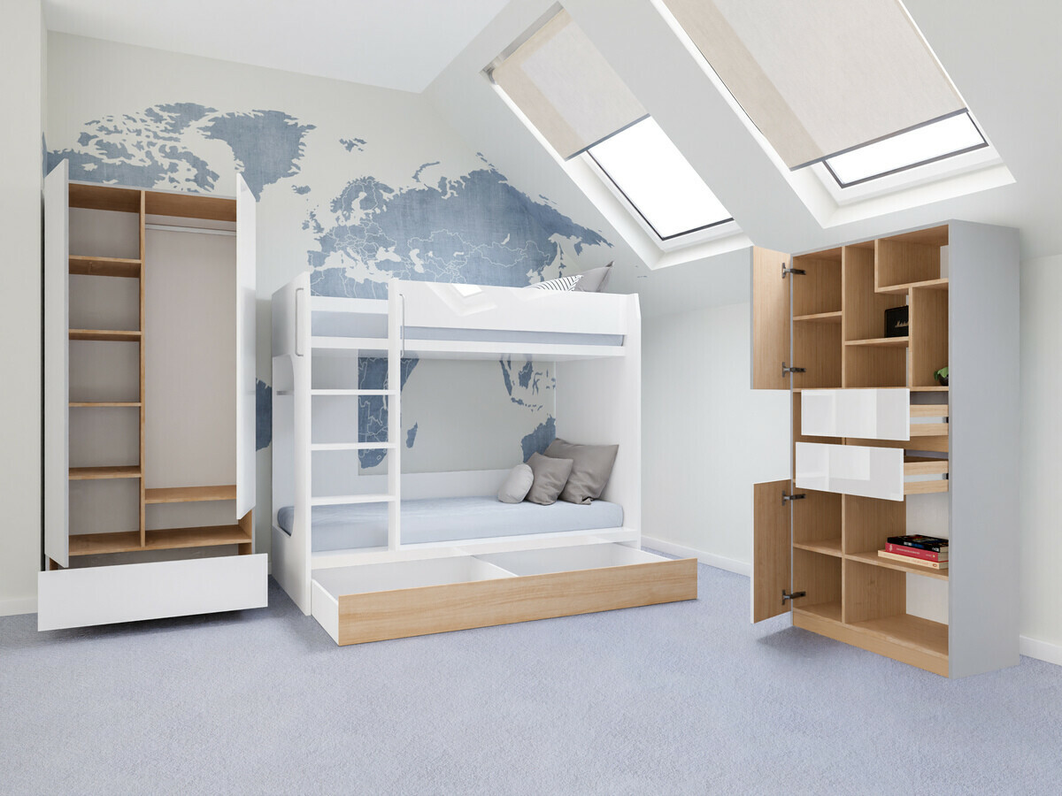 Børneværelsessæt Nuevaru 119 (Glansfuld hvid)