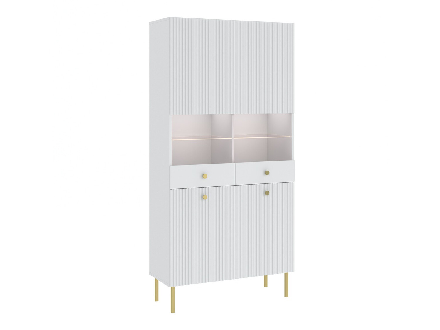 Reol Etliva 108 (Hvid + Gylden)