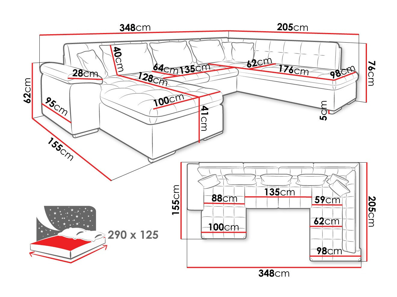 Hjørnesofa Comfivo Gemma II (Højre)