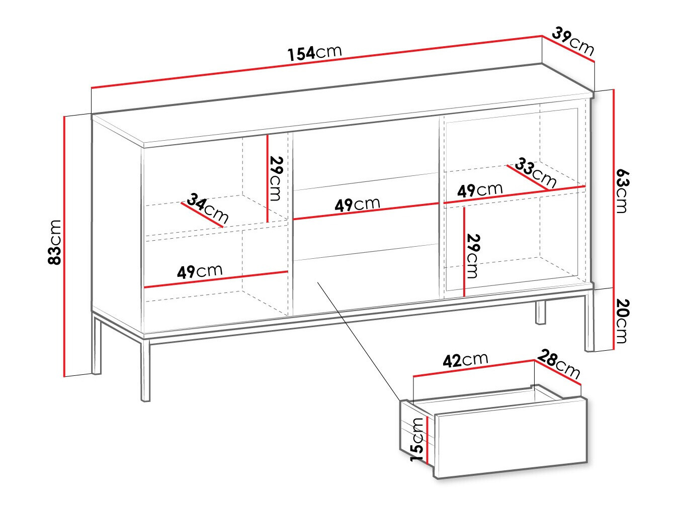 Kommode Manal (Sort + Wotan eg)