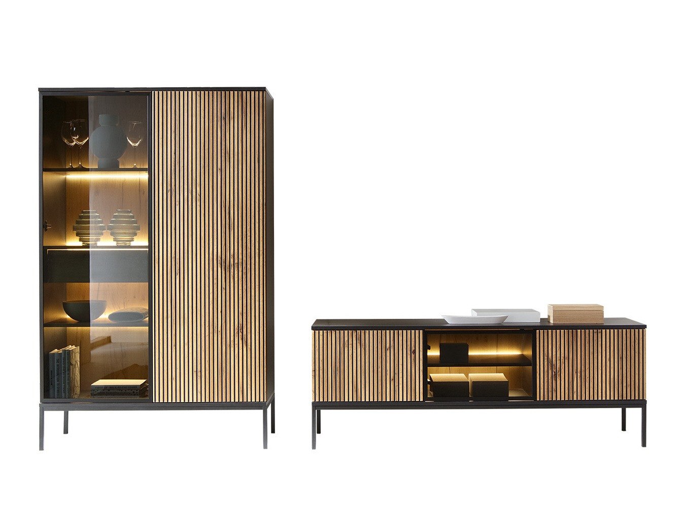 Stuemøbelsæt Soferi 114 (Sort + Wotan eg)