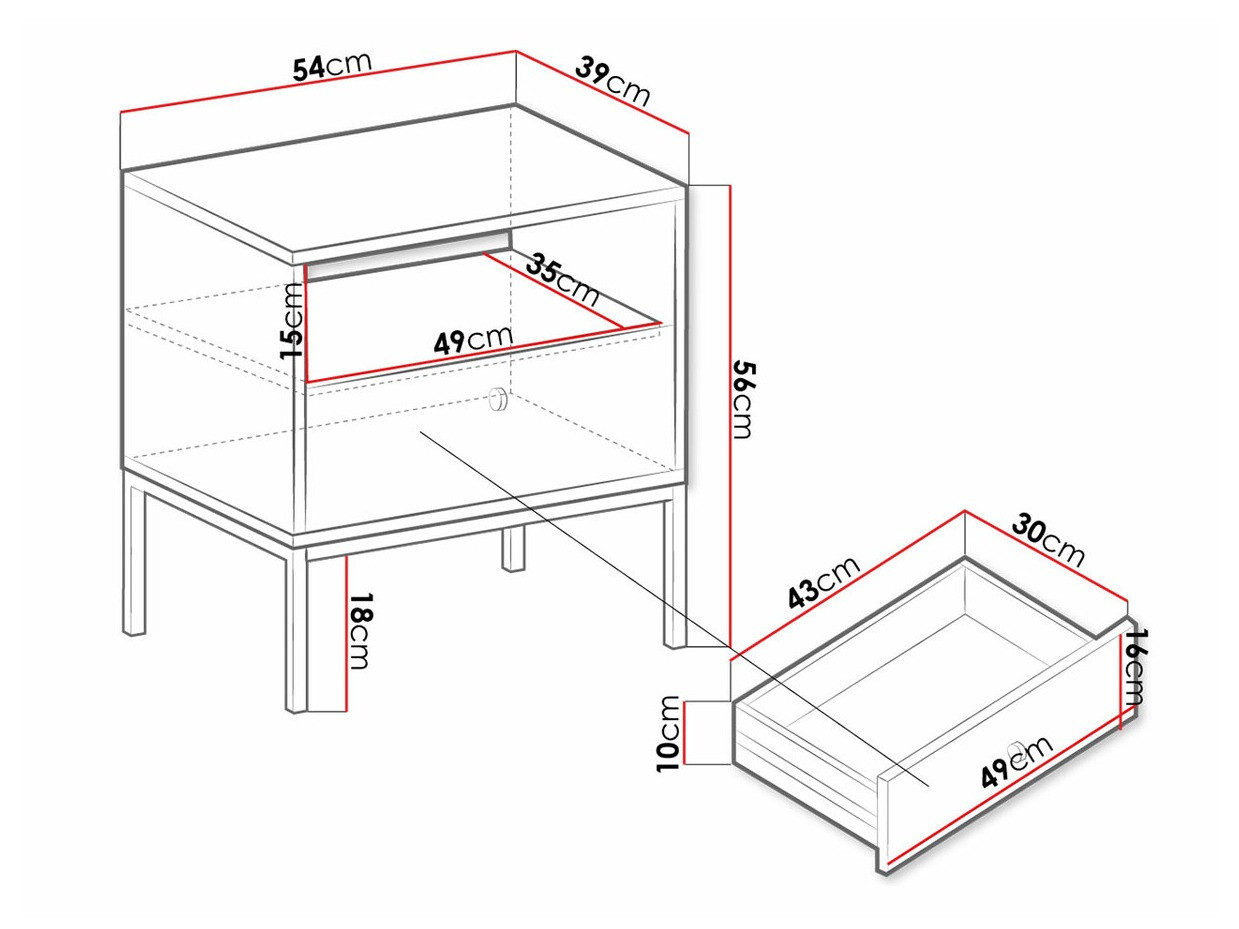 Sengebord Formis (Hvid)