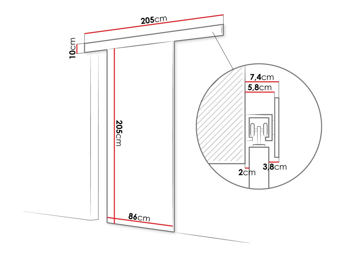 Skydedør Closico 171 (Brun)