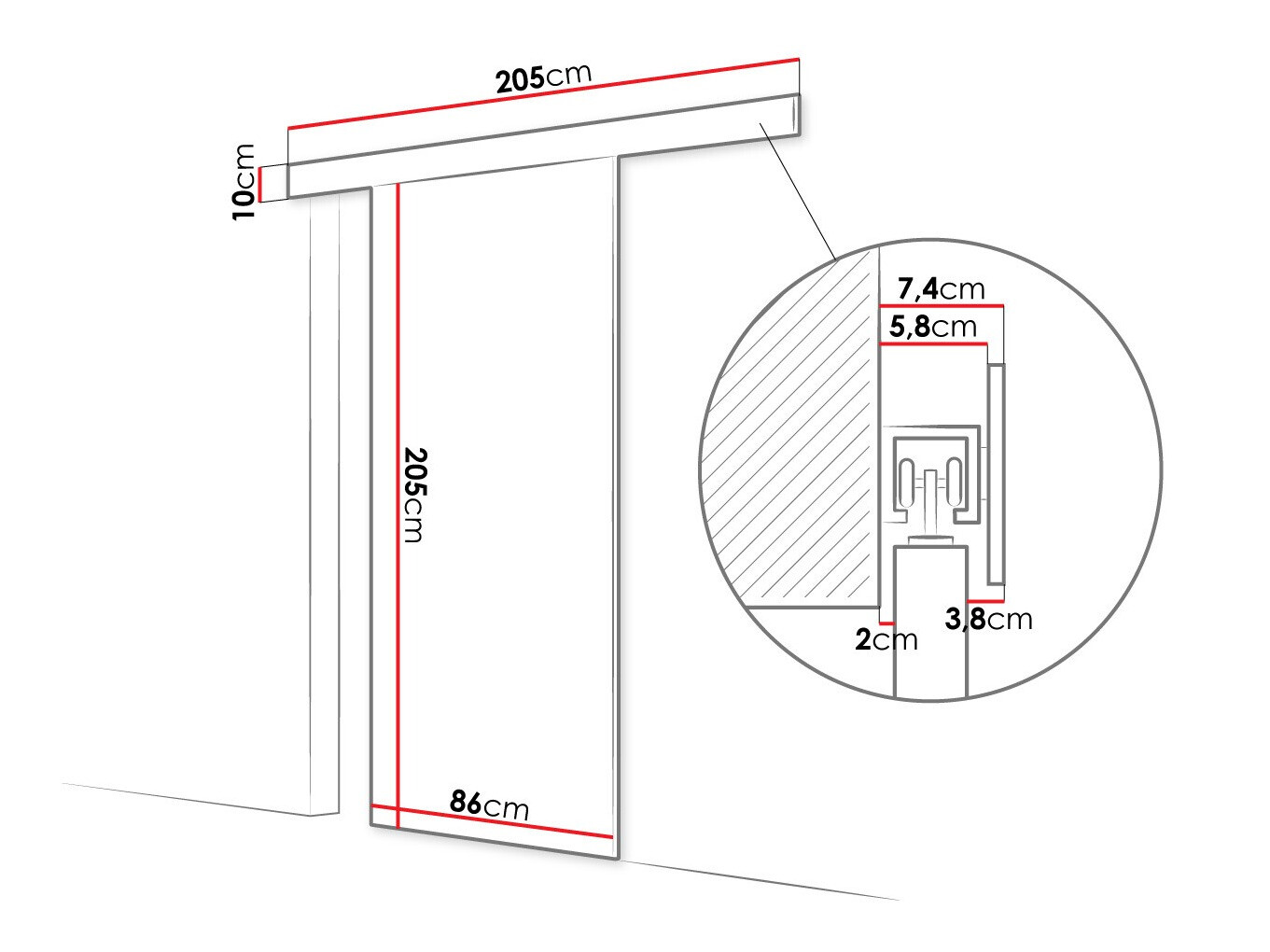 Skydedør Closico 171 (Sonoma eg)