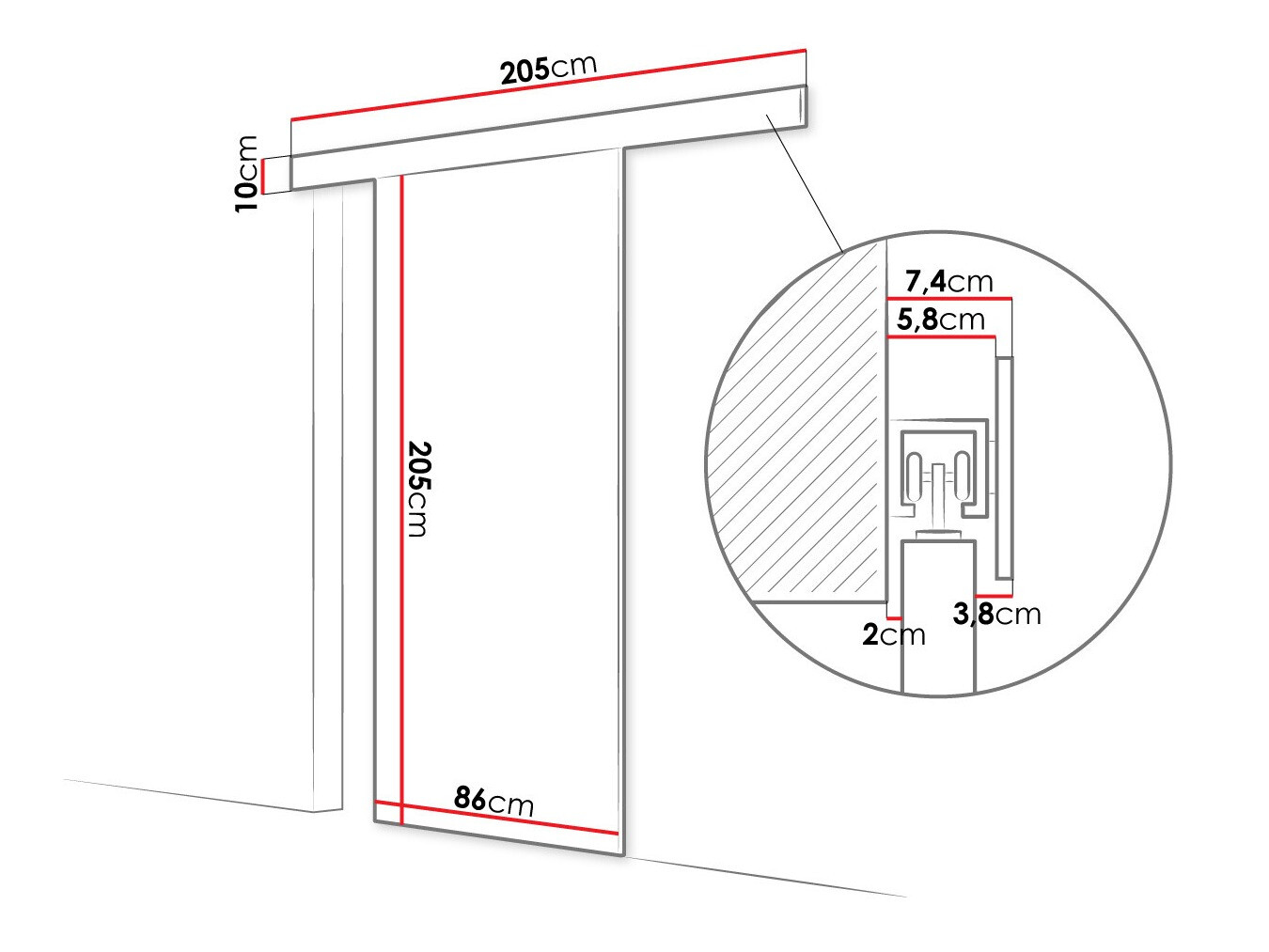 Skydedør Closico 171 (Sort)