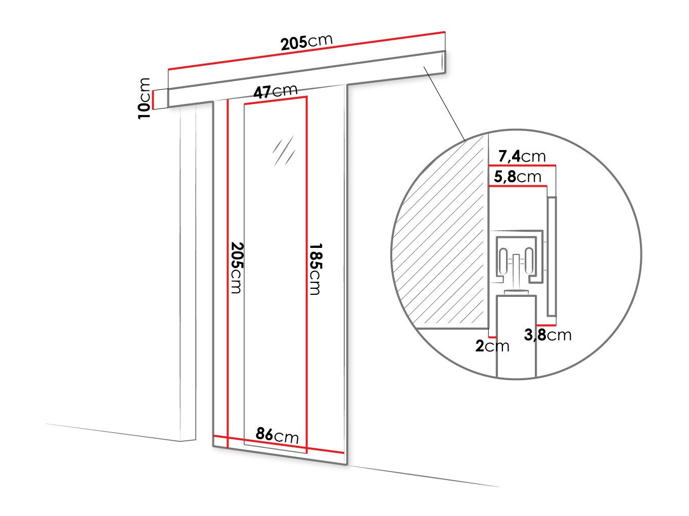 Skydedør Closico Materia IV (Sonoma eg)