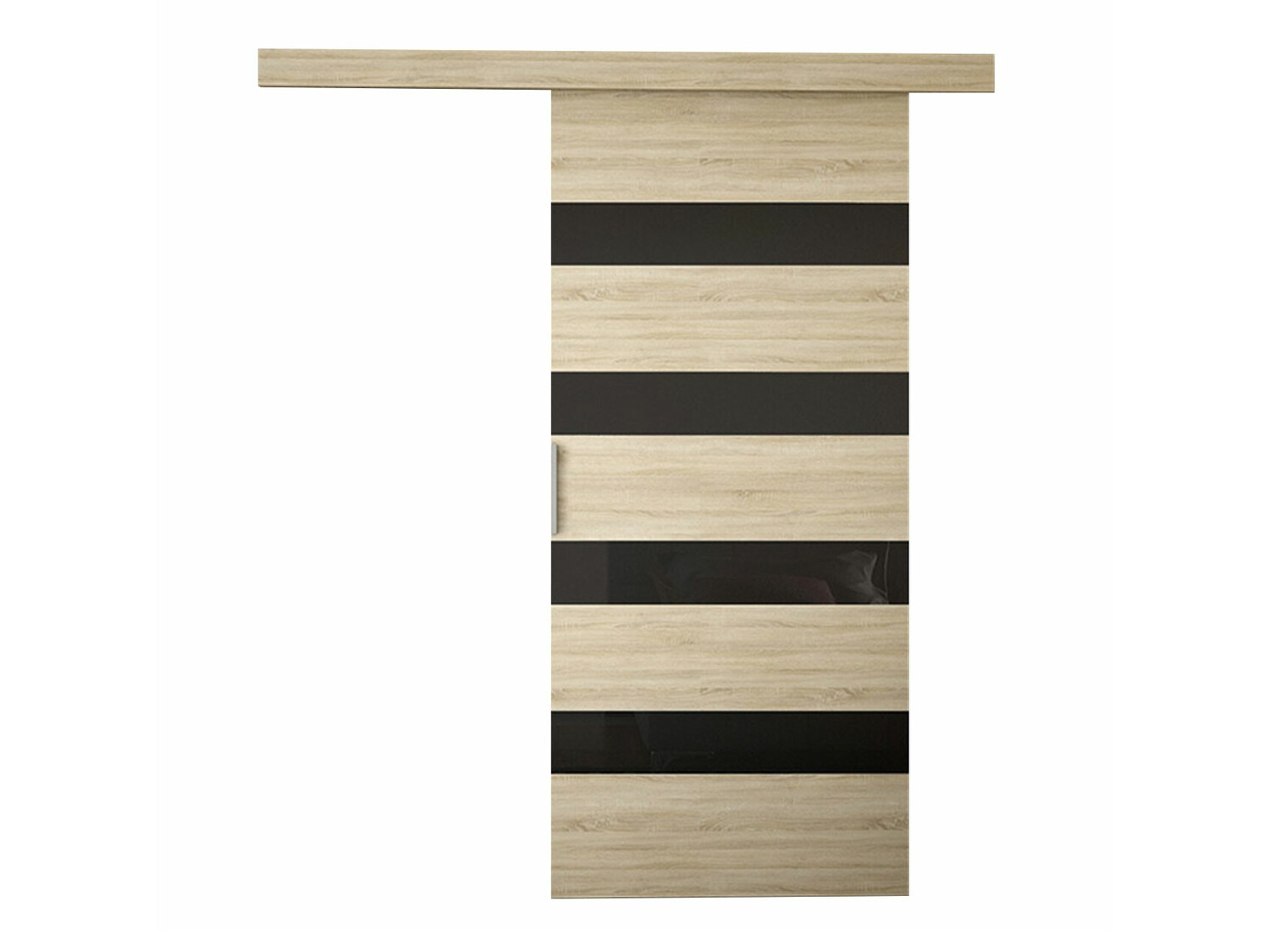 Skydedør Closico Materia V (Sonoma eg + Sort)