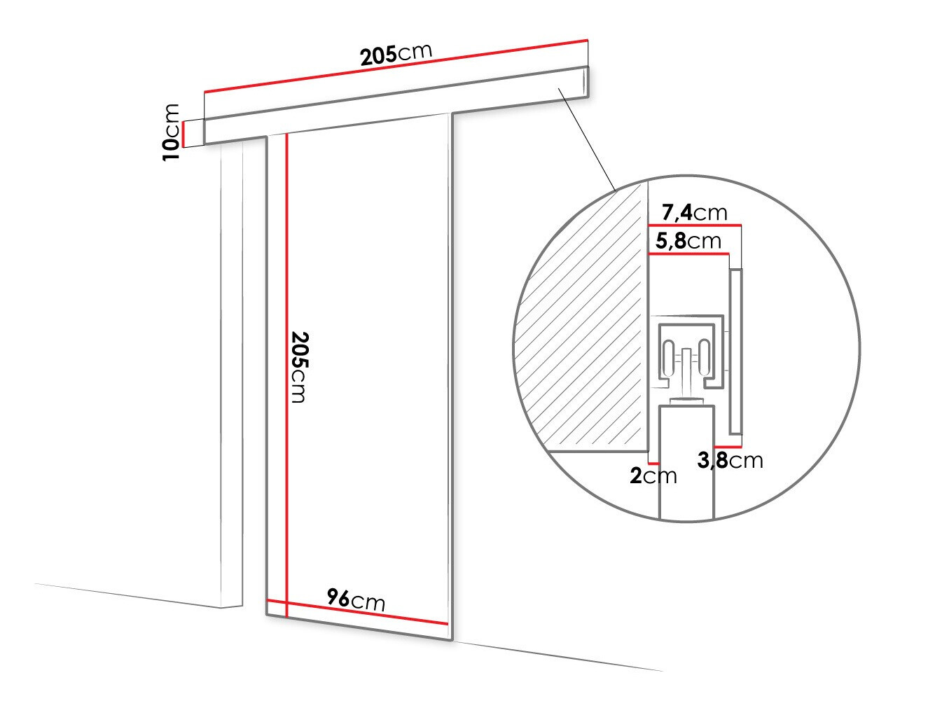 Skydedør Closico Portalis I (Hvid)