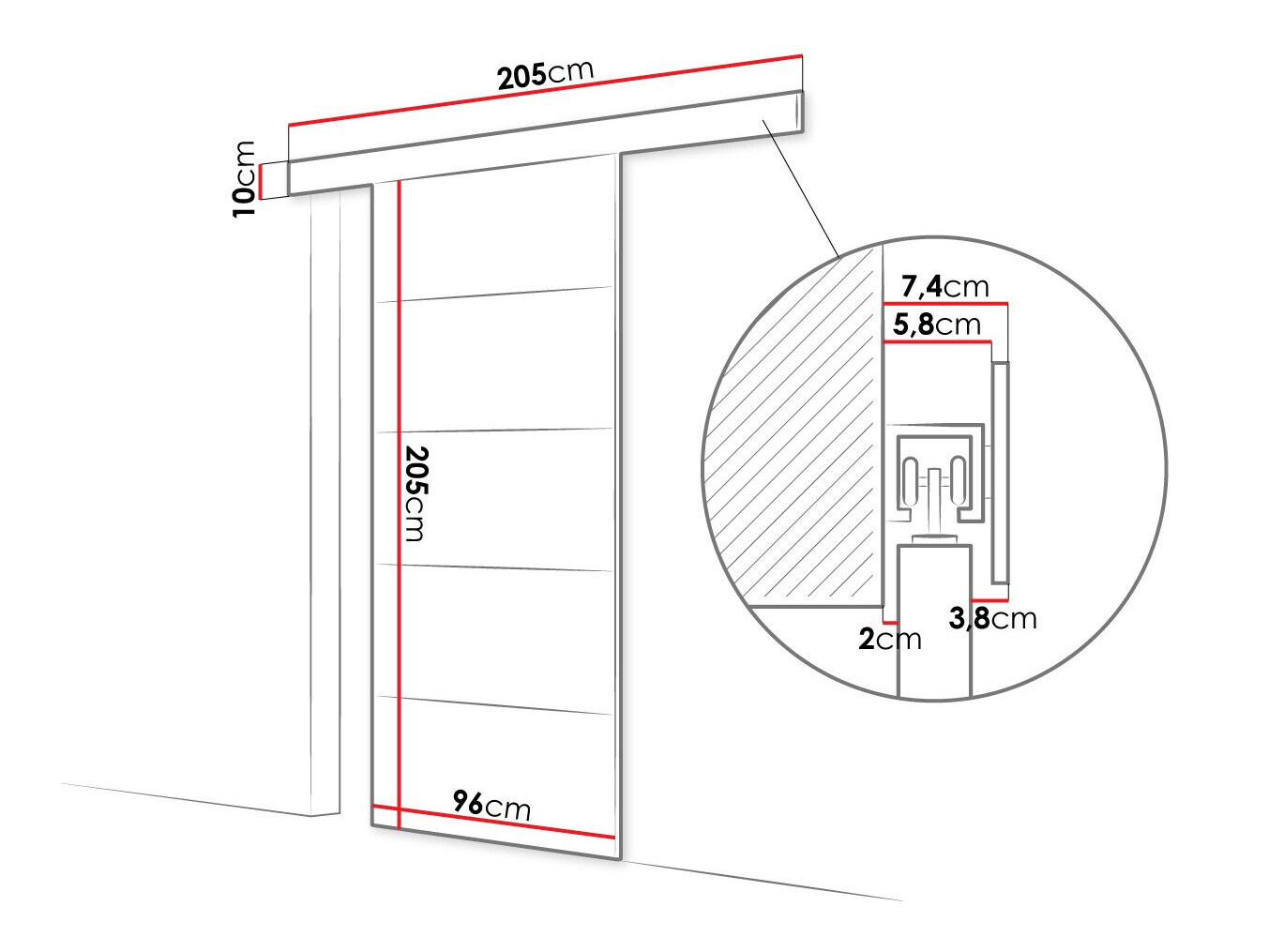 Skydedør Closico Portalis III (Sonoma eg)
