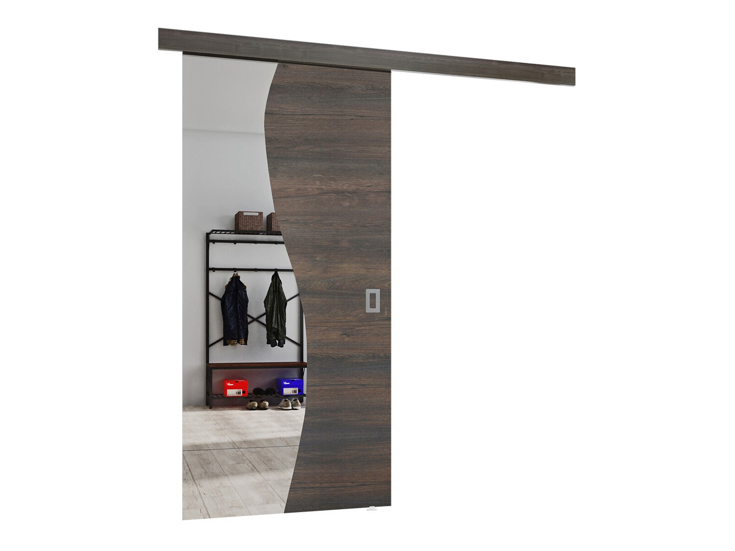 Skydedør Dover 150 (Mørk aske)