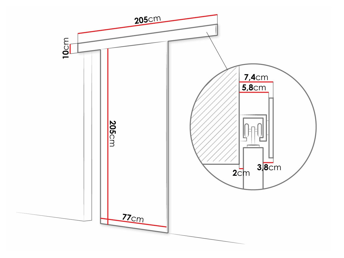 Skydedør Closico 179 (Brun + Hvid)