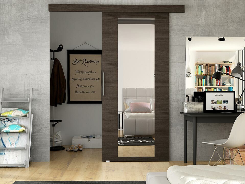 Skydedør Closico 180 (Brun)