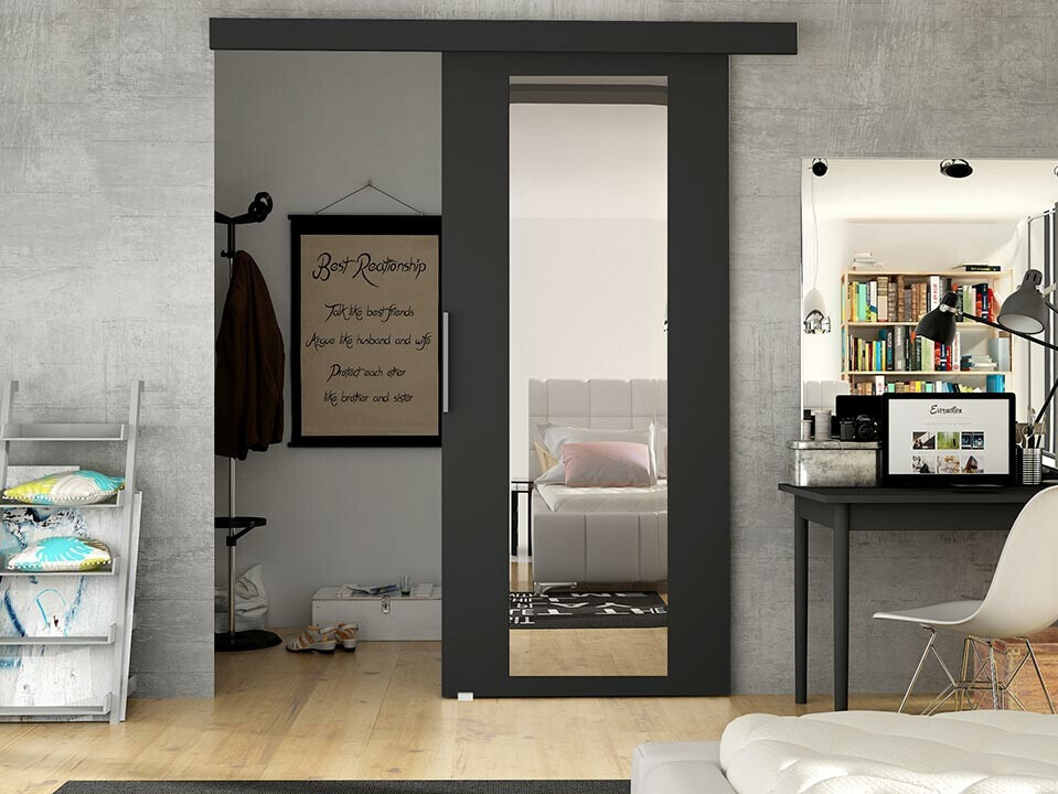 Skydedør Closico 180 (Sort)