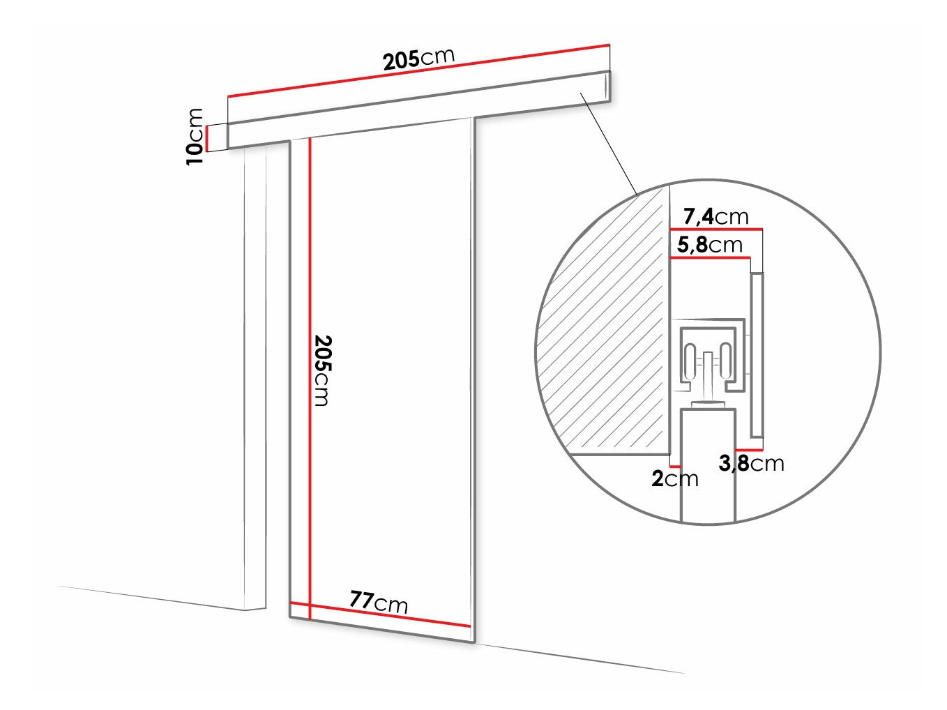 Skydedør Closico Fundus IV (Sonoma eg)