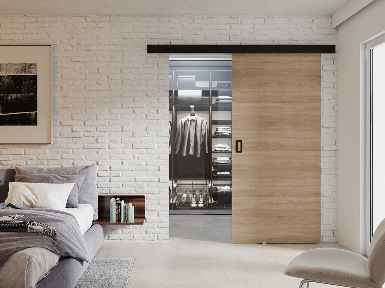 Skydedør Dover 168 (Sonoma eg)