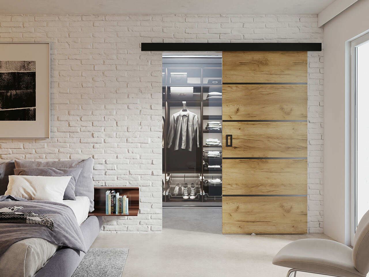 Skydedør Dover 172 (Craft egetræ)