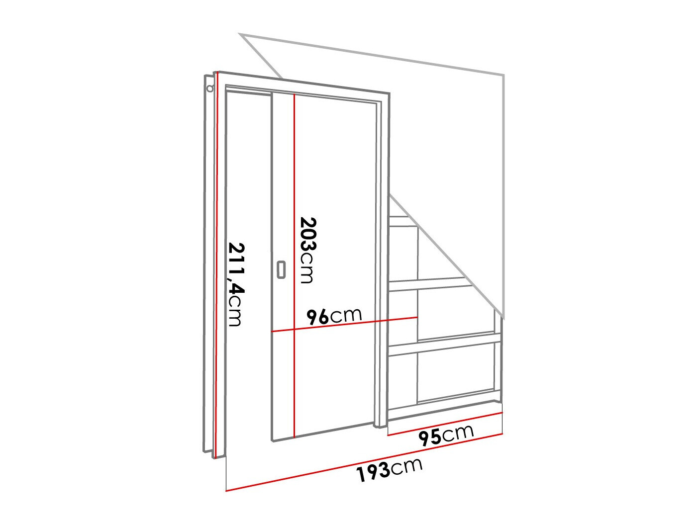 Skydedør Dover 184 (Sonoma eg)