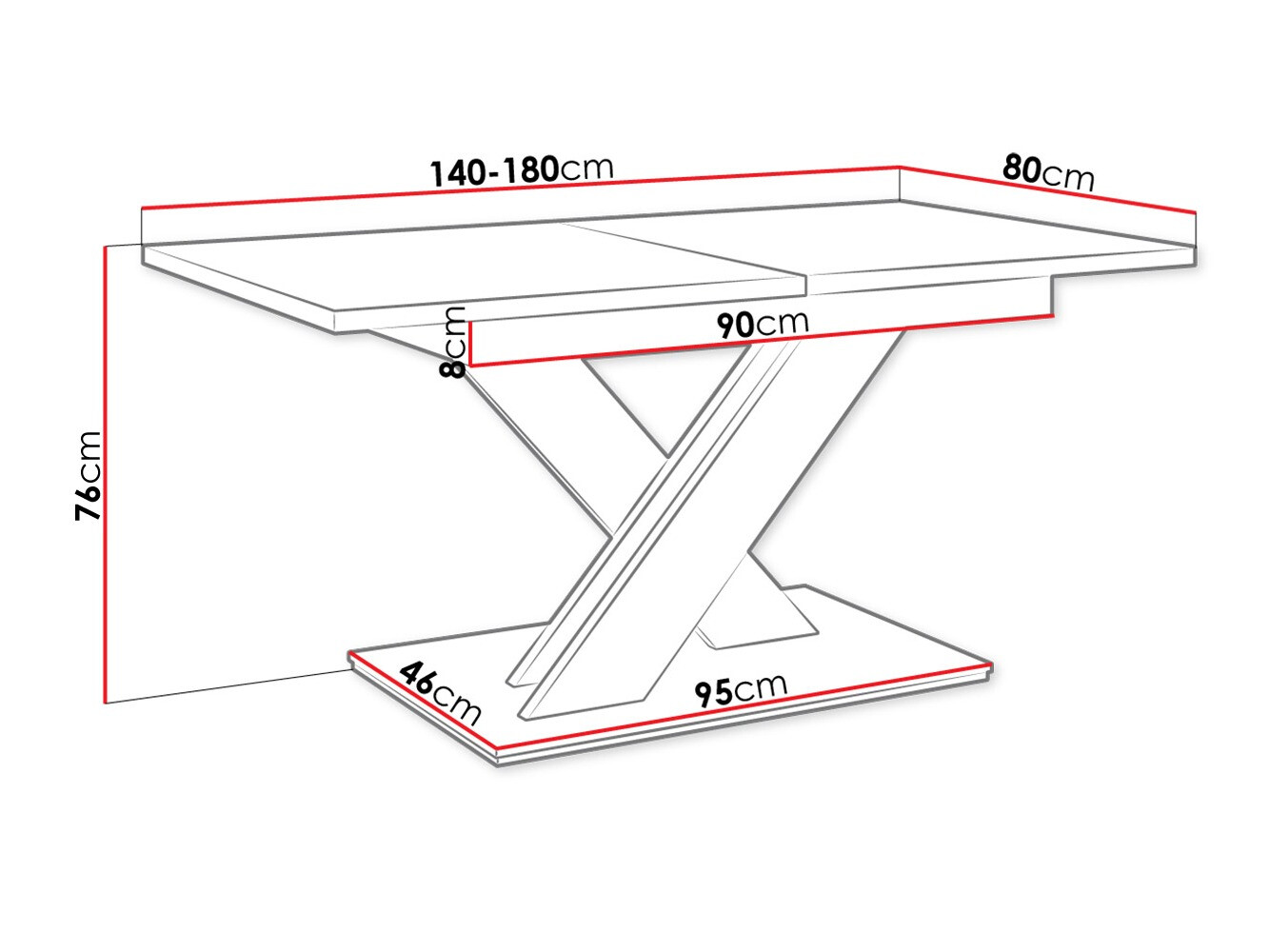 Bord Decium (Glansfuld hvid)