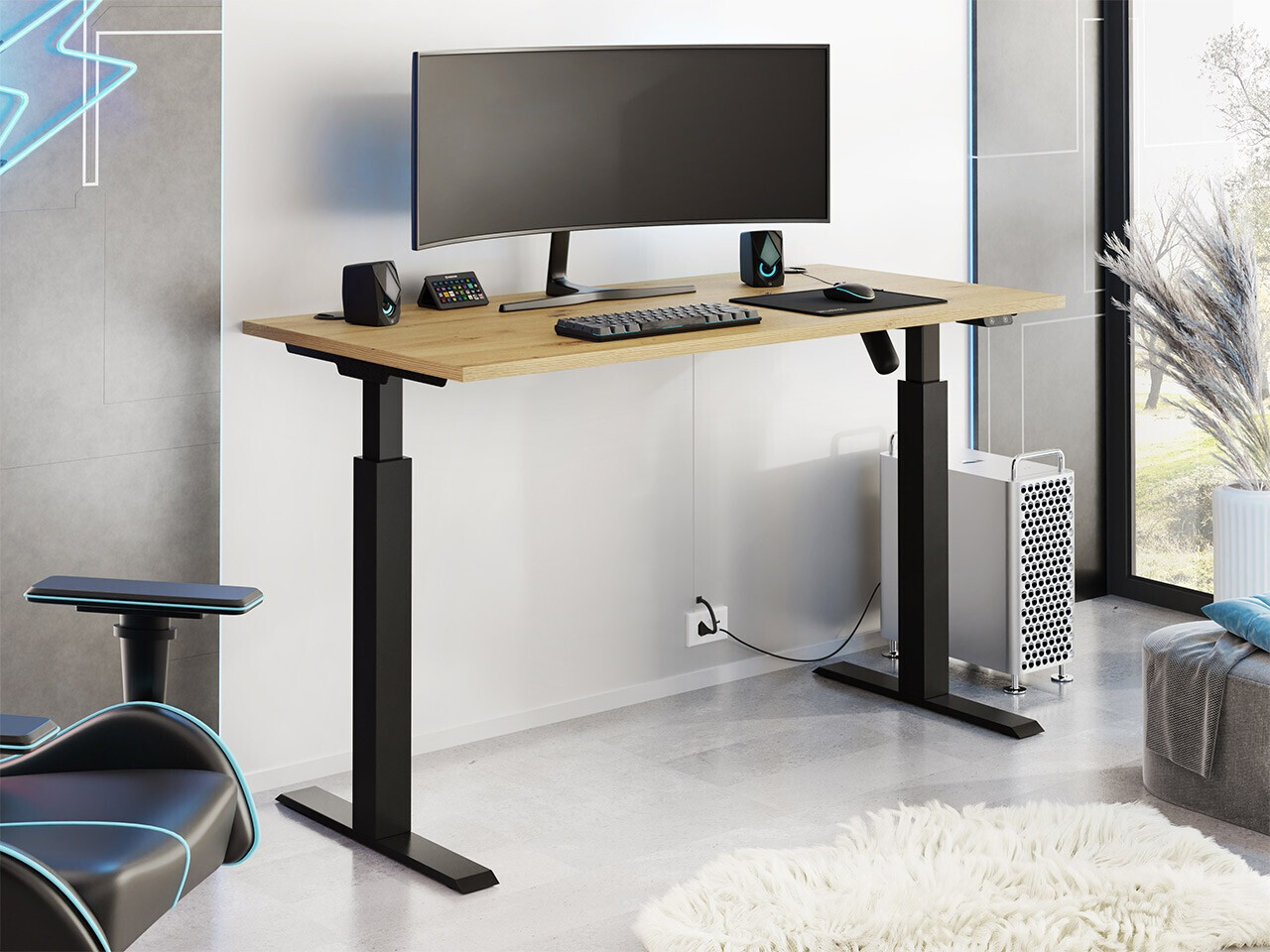 Hæve-sænkebord Tucson 171 (Artisan eg + Mat sort)