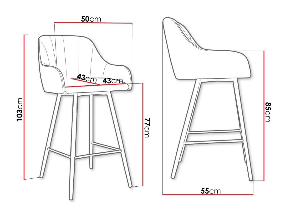 Barstol Jackson 102 (Sort + Magic Velvet 2258)