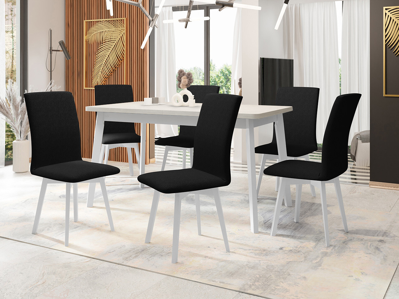 Spisestuesæt Victorville 335 (Hvid)