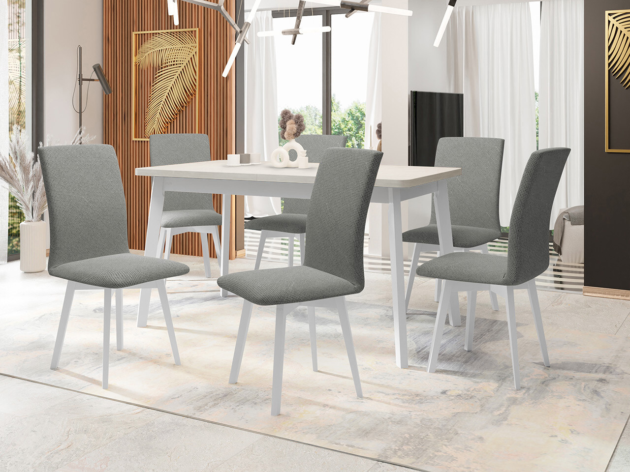 Spisestuesæt Victorville 335 (Hvid)