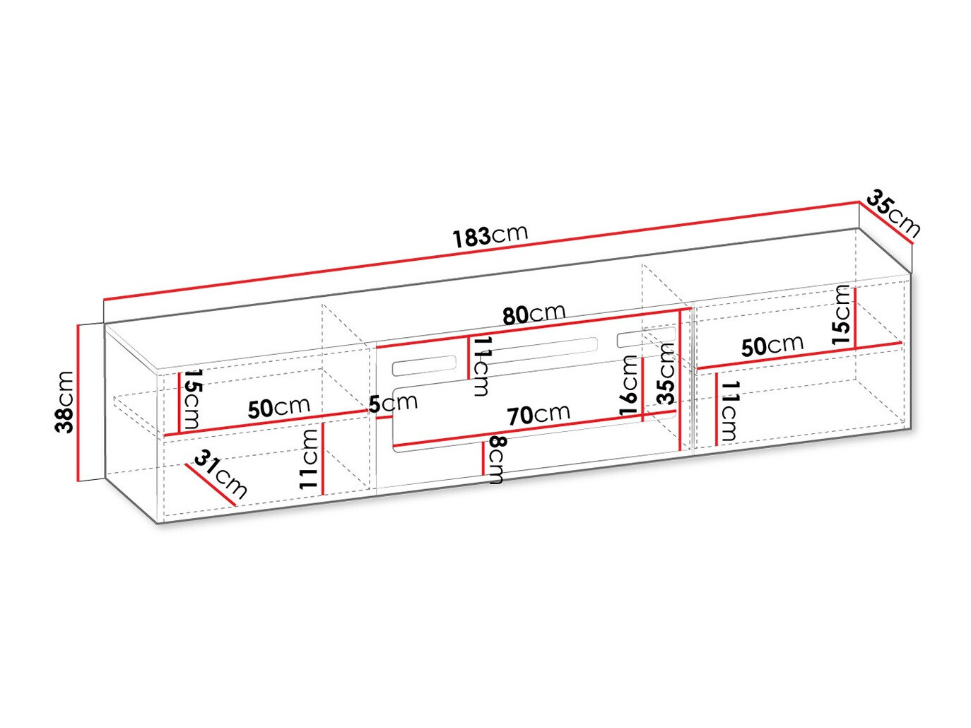 TV-bord Mensura (Sort)