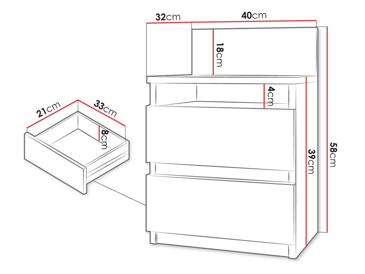 Sengebord Comfivo Structor (Hvid)