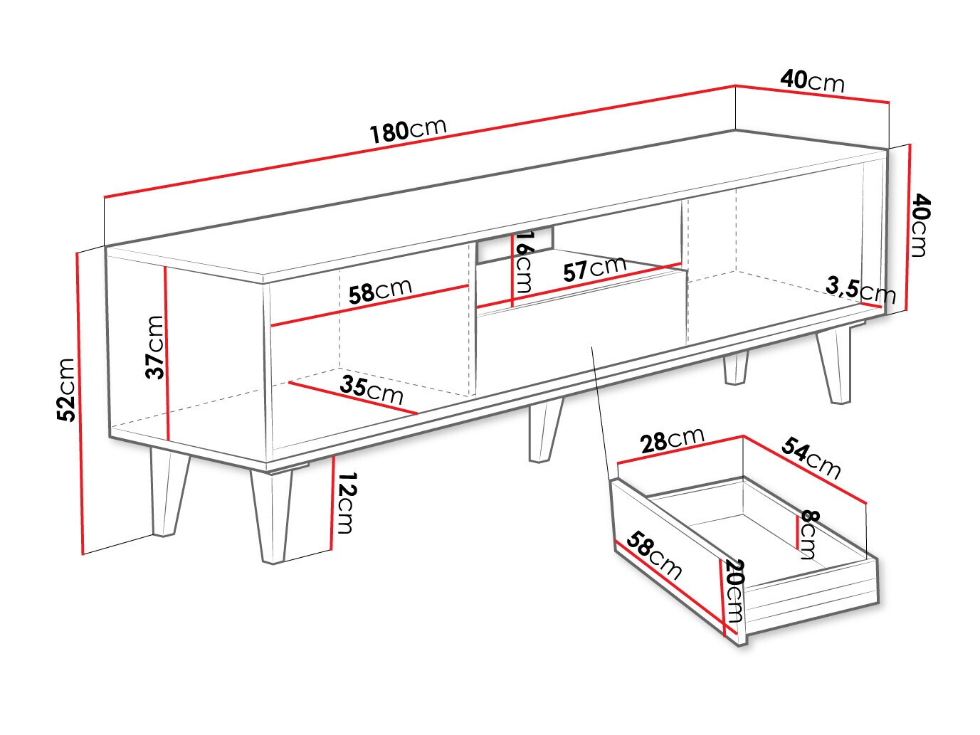 TV-bord Comfivo Romtori I