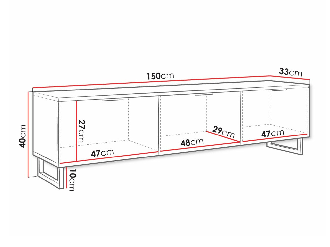 TV-bord Sarasota M102 (Grøn + Sort)